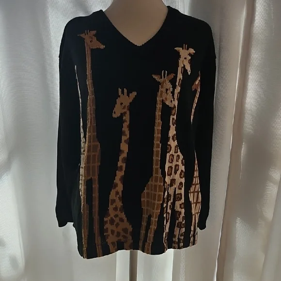 Terrazo 80s Vintage Novelty Giraffe Sweater Large - Picture 1 of 6